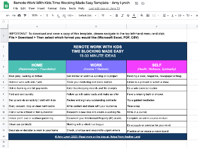 Time Blocking Template